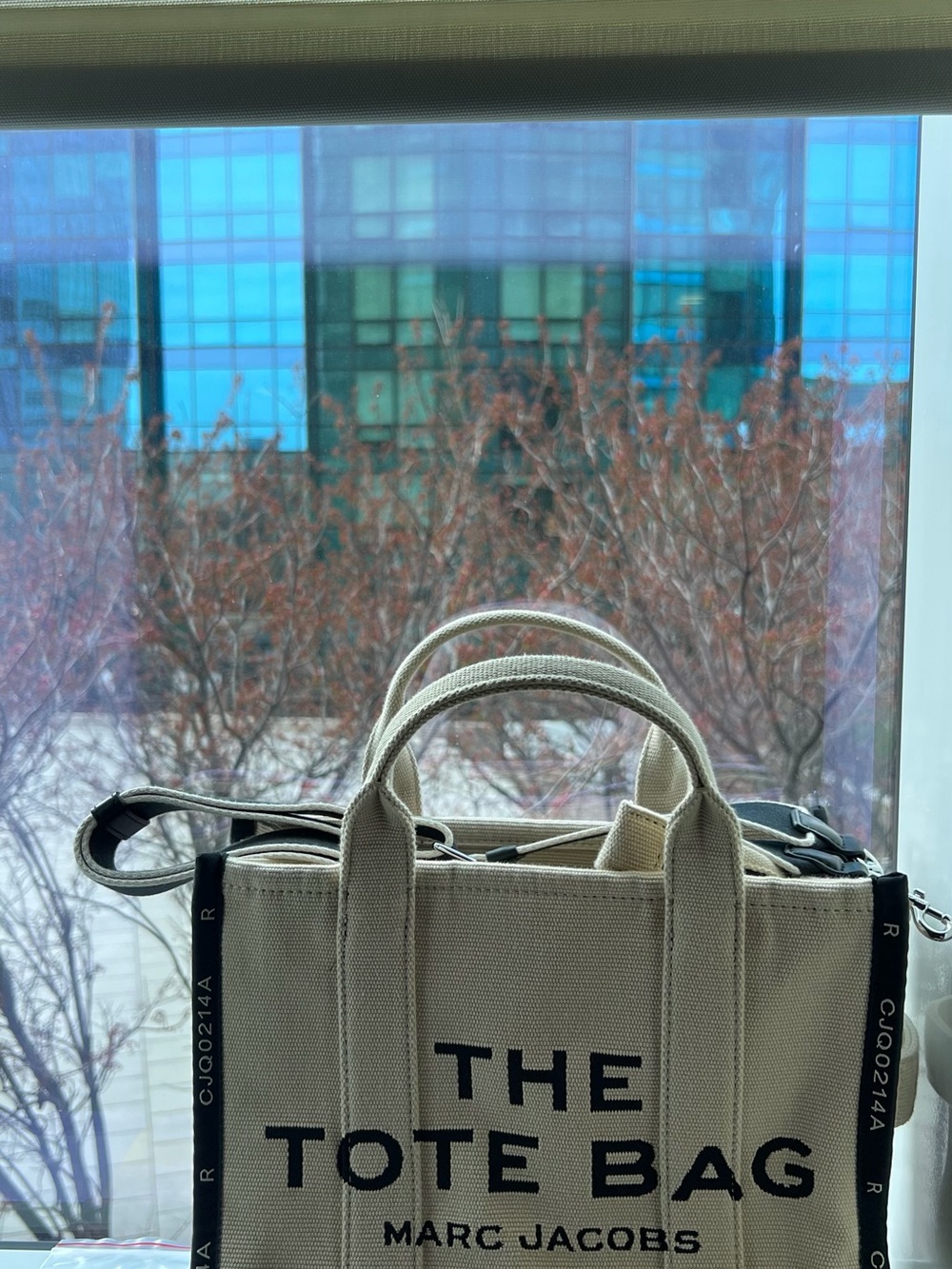 Marc Jacobs Khaki Canvas Mini Tote with Black Strap